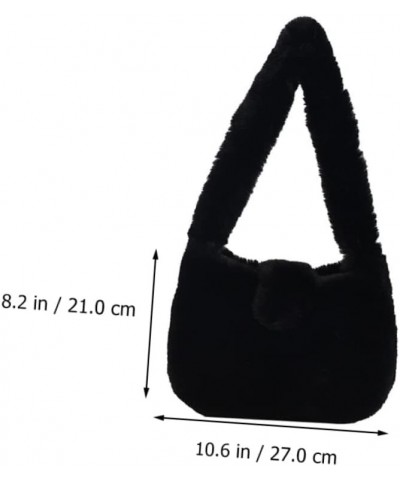 1pc Plush Women's Bag Laptop Messenger Bag for Women Shoulder Sling Bag for Women Pouch Wallet Faux Tote Black $12.53 Totes