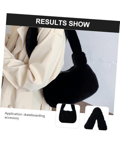 1pc Plush Women's Bag Laptop Messenger Bag for Women Shoulder Sling Bag for Women Pouch Wallet Faux Tote Black $12.53 Totes