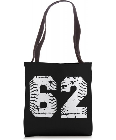 Number 62 Softball Baseball Jersey Grunge Lucky Number Tote Bag $12.90 Totes