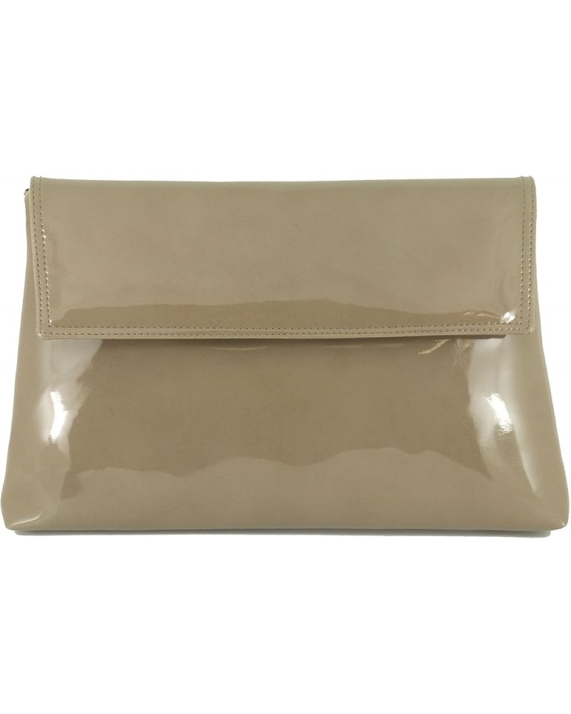 Womens Charming Clutch Purse Shoulder Cross-body Bag Patent Taupe $24.95 Clutches