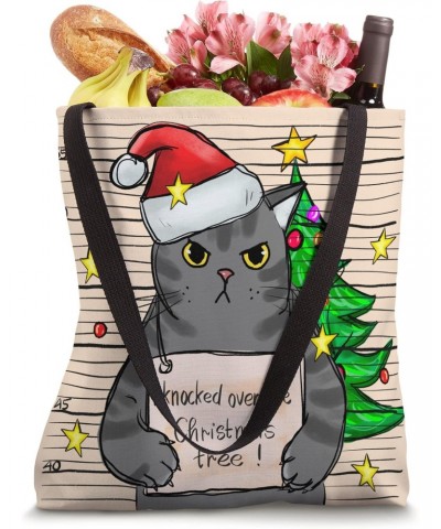 Serial Killer Cat For Crazy Cat Lady Funny Christmas Cat Tote Bag $15.58 Totes