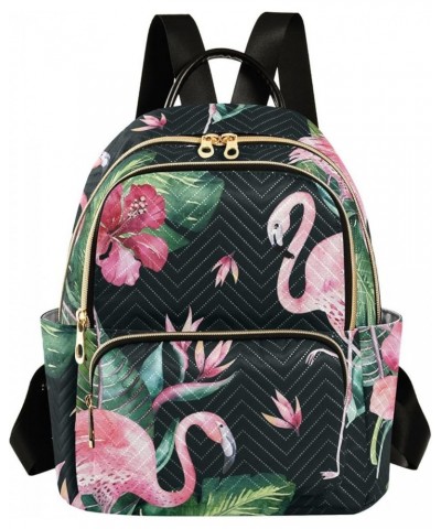 Tropical Floral Flamingo Backpack Purse for Women Small Mini Women's Fashion Backpack Handbag Back Pack Lady Purse,M Medium $...