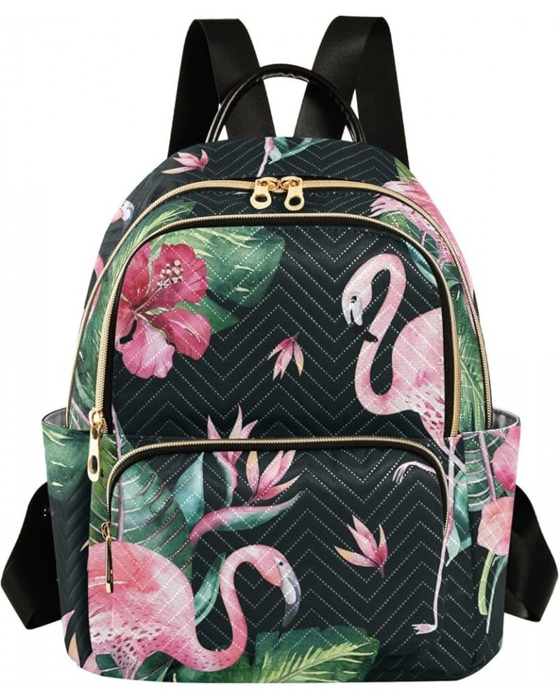 Tropical Floral Flamingo Backpack Purse for Women Small Mini Women's Fashion Backpack Handbag Back Pack Lady Purse,M Medium $...