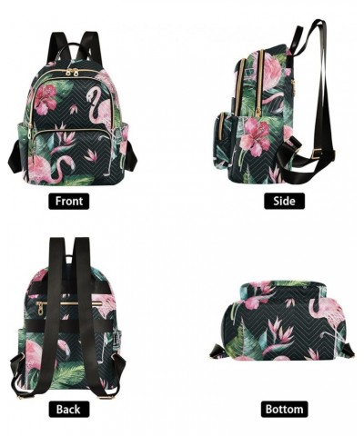 Tropical Floral Flamingo Backpack Purse for Women Small Mini Women's Fashion Backpack Handbag Back Pack Lady Purse,M Medium $...