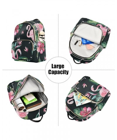 Tropical Floral Flamingo Backpack Purse for Women Small Mini Women's Fashion Backpack Handbag Back Pack Lady Purse,M Medium $...