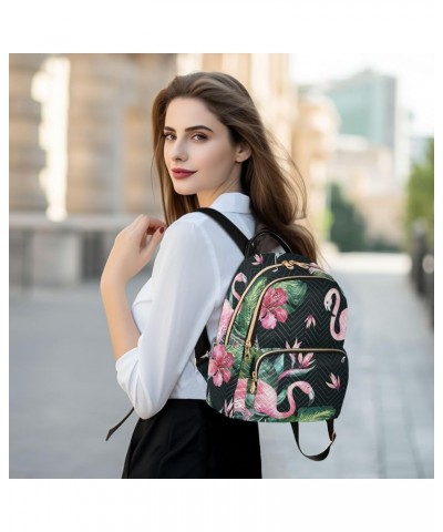 Tropical Floral Flamingo Backpack Purse for Women Small Mini Women's Fashion Backpack Handbag Back Pack Lady Purse,M Medium $...