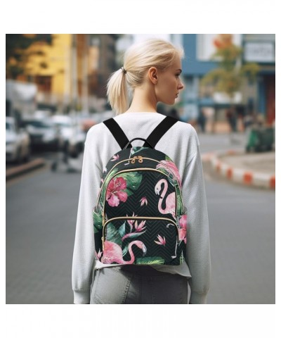 Tropical Floral Flamingo Backpack Purse for Women Small Mini Women's Fashion Backpack Handbag Back Pack Lady Purse,M Medium $...