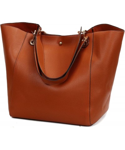 Leather Shoulder Bags for Women 2024 Big Capacity Top-handle Totes Crossbody Bag Large Purses and Handbags Brown $20.38 Cross...