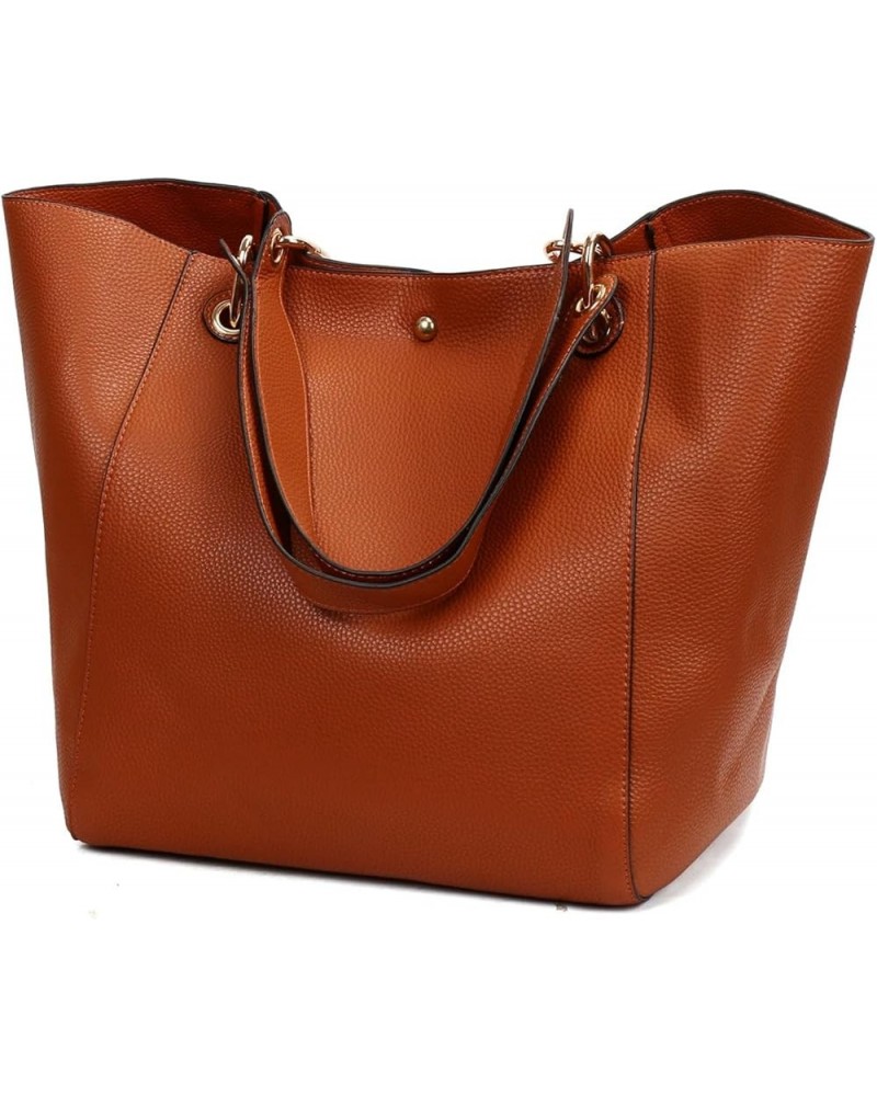 Leather Shoulder Bags for Women 2024 Big Capacity Top-handle Totes Crossbody Bag Large Purses and Handbags Brown $20.38 Cross...