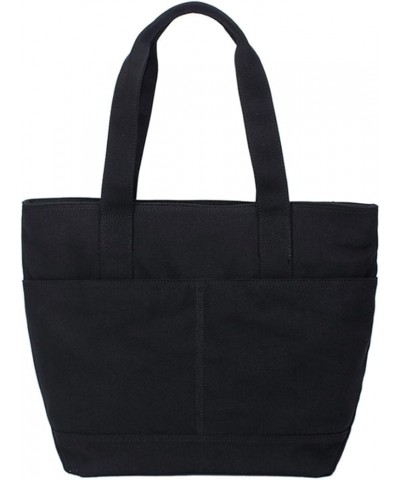 Big bag new Korean style personality simple one-shoulder handbag canvas tote bag Black $28.55 Totes