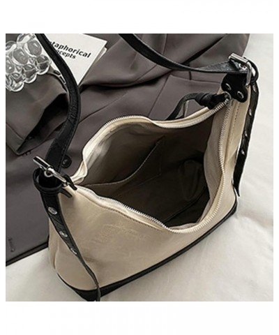 Shoulder Bag for Women Chic Tote Bag PU Leather Hobo Handbag Retro Casual Crossbody Bag Purse C Black-smooth $35.77 Totes