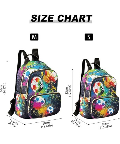 Small Backpack for Women Travel Bag Colorful Footballs Soccer Daypack Purse Fashion Shoulder Bag Rucksack Small B795 $15.33 B...