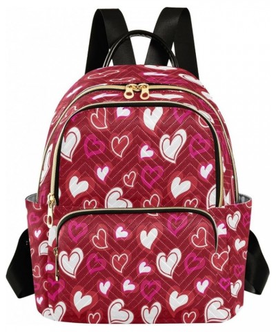 Valentine's Day Love Heart Red Women Backpack Purse Ladies Fashion Shoulder Bag Daypack Travel Bag 7.5L Small $17.97 Backpacks