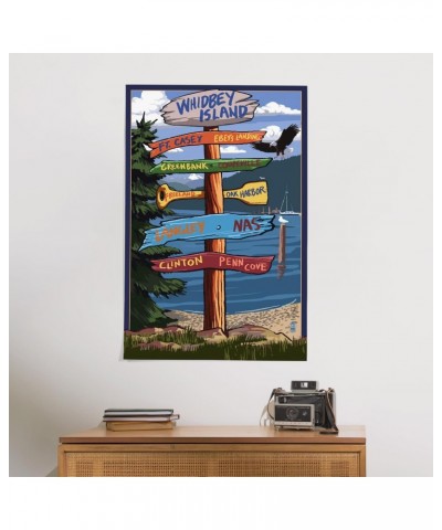 24x36 Inch Giclee Art Print Wall Decor, Whidbey Island, Washington, Destination Signpost $25.99 Totes