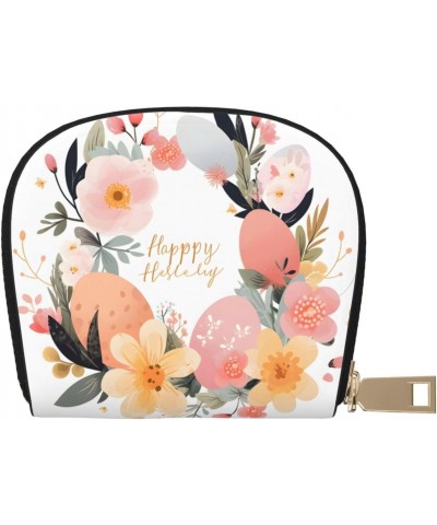 Small Wallets Woman Credit Card Holder For Women Coin Purse Leather Card Wallet (Easter Wreath) $13.33 Wallets