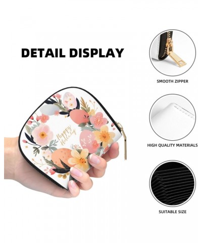 Small Wallets Woman Credit Card Holder For Women Coin Purse Leather Card Wallet (Easter Wreath) $13.33 Wallets