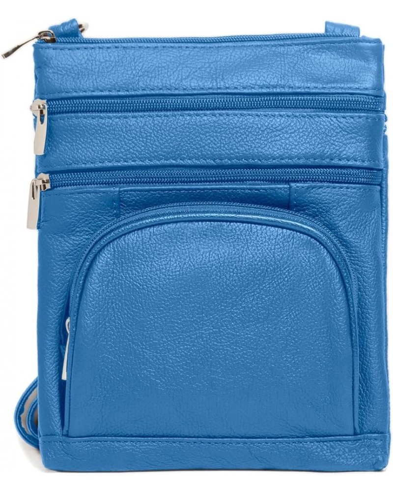 Crossbody Bag for Women, Genuine Leather Multi-Pocket Purse with Adjustable Strap, RFID Protection, Built-In Wallet Blue $13....