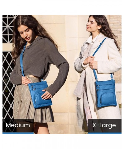 Crossbody Bag for Women, Genuine Leather Multi-Pocket Purse with Adjustable Strap, RFID Protection, Built-In Wallet Blue $13....