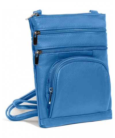 Crossbody Bag for Women, Genuine Leather Multi-Pocket Purse with Adjustable Strap, RFID Protection, Built-In Wallet Blue $13....