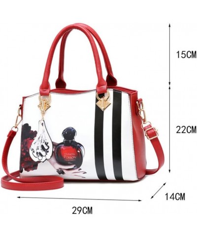 Women Top Handle Shoulder Handbag Fashion Print Satchel Crossbody Bag Black $21.31 Satchels