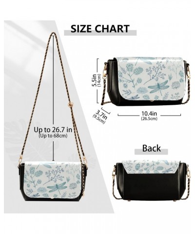 Dragonfly Mini Crossbody Bags Women Fall Black Handbag with Adjustable Strap Side Bag $16.80 Crossbody Bags