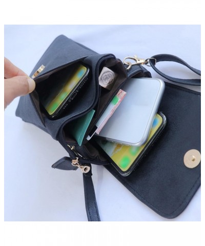 Women's Multi Compartment Single Shoulder Crossbody Frosting Bag Shoulder Bag (Black, One Size) $8.65 Shoulder Bags