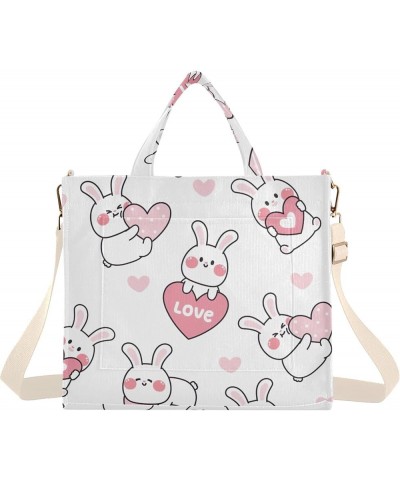 Crossbody Shoulder Bag Valentines Day Cute Rabbit Heart Gym Tote Handbag Women Gifts Large Purse Satchels Valentines Day Cute...