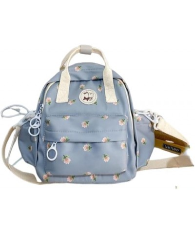 2024 Kawaii Floral Mini Backpack Y2k Aesthetic Cute Lightweight Bag (Blue) Blue $12.63 Backpacks