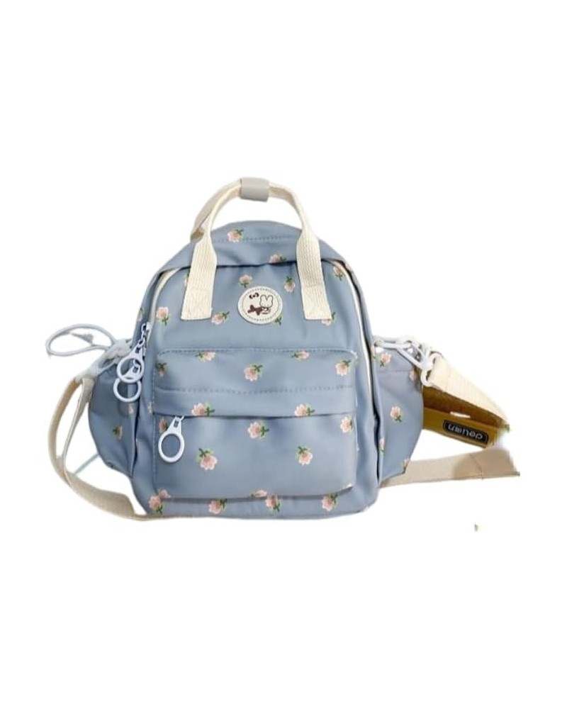 2024 Kawaii Floral Mini Backpack Y2k Aesthetic Cute Lightweight Bag (Blue) Blue $12.63 Backpacks