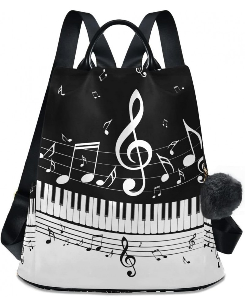 Piano Keys and Notes Backpack Purse for Women Fashion Ladies Shoulder Bags Large Travel Bag $20.39 Backpacks