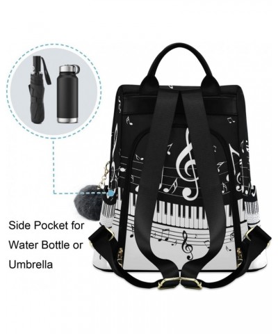 Piano Keys and Notes Backpack Purse for Women Fashion Ladies Shoulder Bags Large Travel Bag $20.39 Backpacks