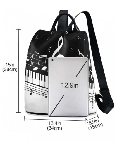 Piano Keys and Notes Backpack Purse for Women Fashion Ladies Shoulder Bags Large Travel Bag $20.39 Backpacks