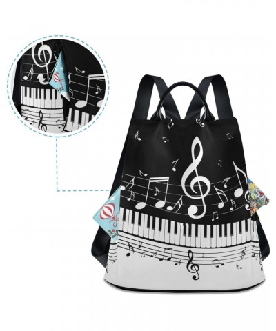 Piano Keys and Notes Backpack Purse for Women Fashion Ladies Shoulder Bags Large Travel Bag $20.39 Backpacks