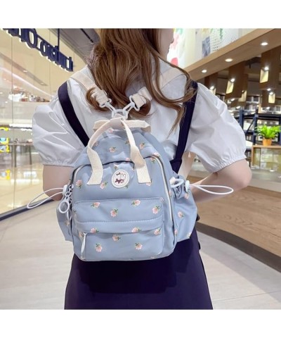 2024 Kawaii Floral Mini Backpack Y2k Aesthetic Cute Lightweight Bag (Blue) Blue $12.63 Backpacks