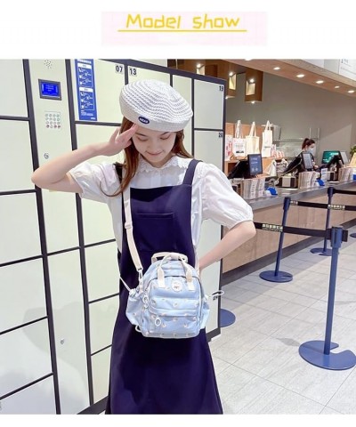 2024 Kawaii Floral Mini Backpack Y2k Aesthetic Cute Lightweight Bag (Blue) Blue $12.63 Backpacks