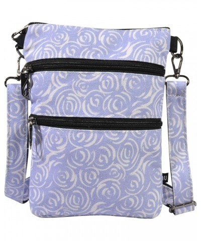 Anti-theft 3 Zipper Crossbody Detachable Strap Credit Card Holder Lilac Swirl $22.60 Crossbody Bags