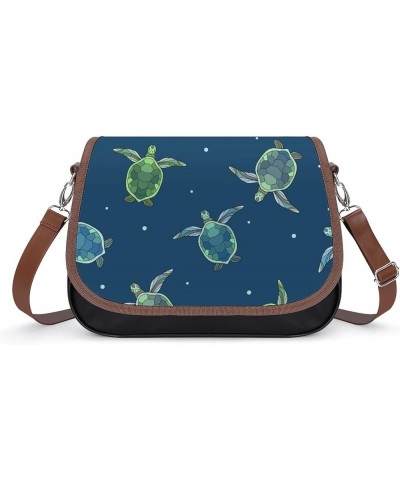 Aquarium Scene with Axolotl & Sea Weed Women Leather Expandable Travel Crossbody Adjustable Strap Style-2 $19.35 Crossbody Bags