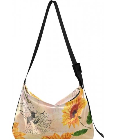 Womens Shoulder Tote Bag Rich Green Fruit Garden Tree Sling Crossbody Bags Unisex Waterproof Sling Purse Sunflower Retro Styl...