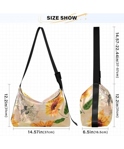 Womens Shoulder Tote Bag Rich Green Fruit Garden Tree Sling Crossbody Bags Unisex Waterproof Sling Purse Sunflower Retro Styl...