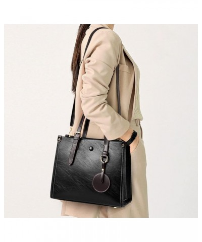 Top Handle Handbag for Women Soft Faux Leather Shoulder Bag Large Capacity Crossbody Bag Retro Satchel Green $22.67 Totes