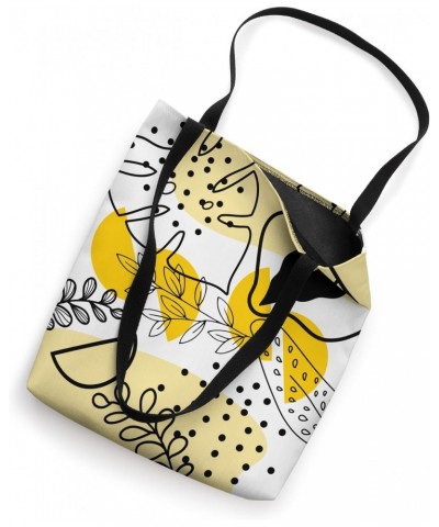 Boho Botanical Leaves Yellow and Black Modern Abstract Tote Bag $10.37 Totes