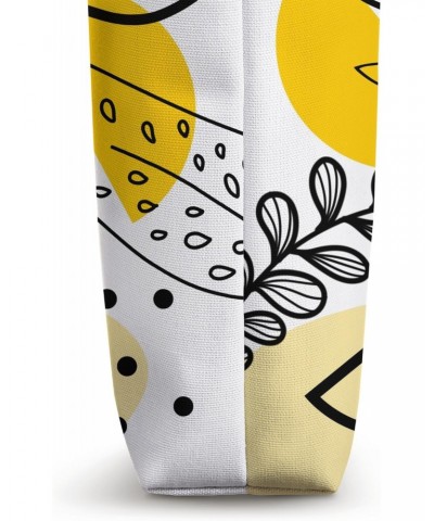 Boho Botanical Leaves Yellow and Black Modern Abstract Tote Bag $10.37 Totes