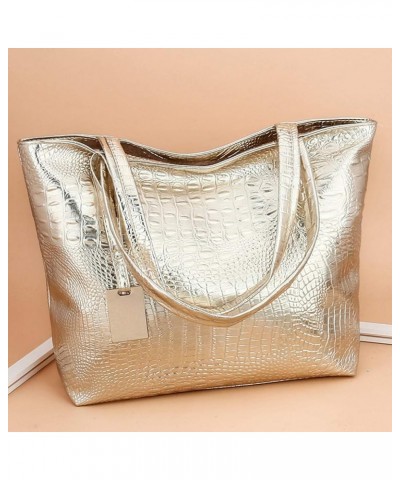 Tote Bag for Women, Women Ladies Fashion Solid Large Capacity Shoulder Tote Handbag Bags Gold $30.38 Totes