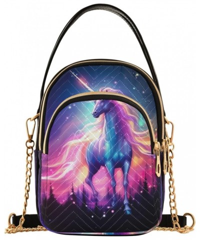 Galaxy Unicorn Small Crossbody Sling Bag for Women Cell Phone Purse Bag Shoulder Handbags with 3 Pockets $14.29 Crossbody Bags