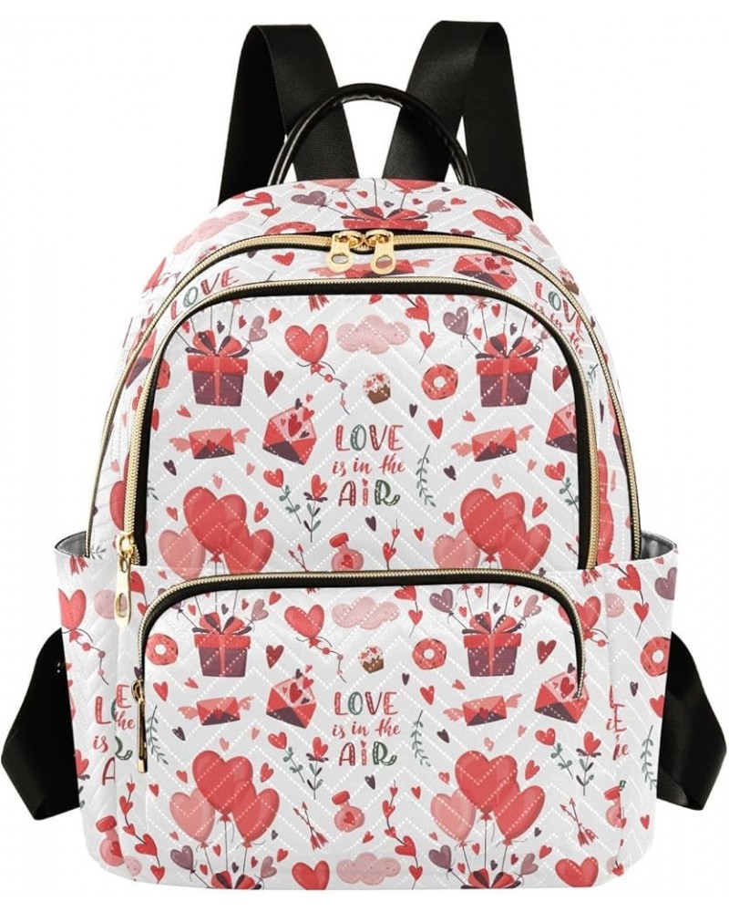 Valentine's Day Heart Mini Backpack Purse for Women, Romantic Love Letters Travel Backpack Fashion Backpack Lightweight Shoul...