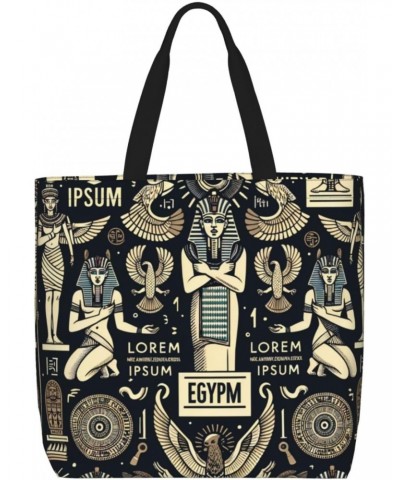 Women'S Soft Tote Shoulder Bag Ancient-Egyptian-Gods Foldable Travel Purse With Zipper Closure $15.93 Totes