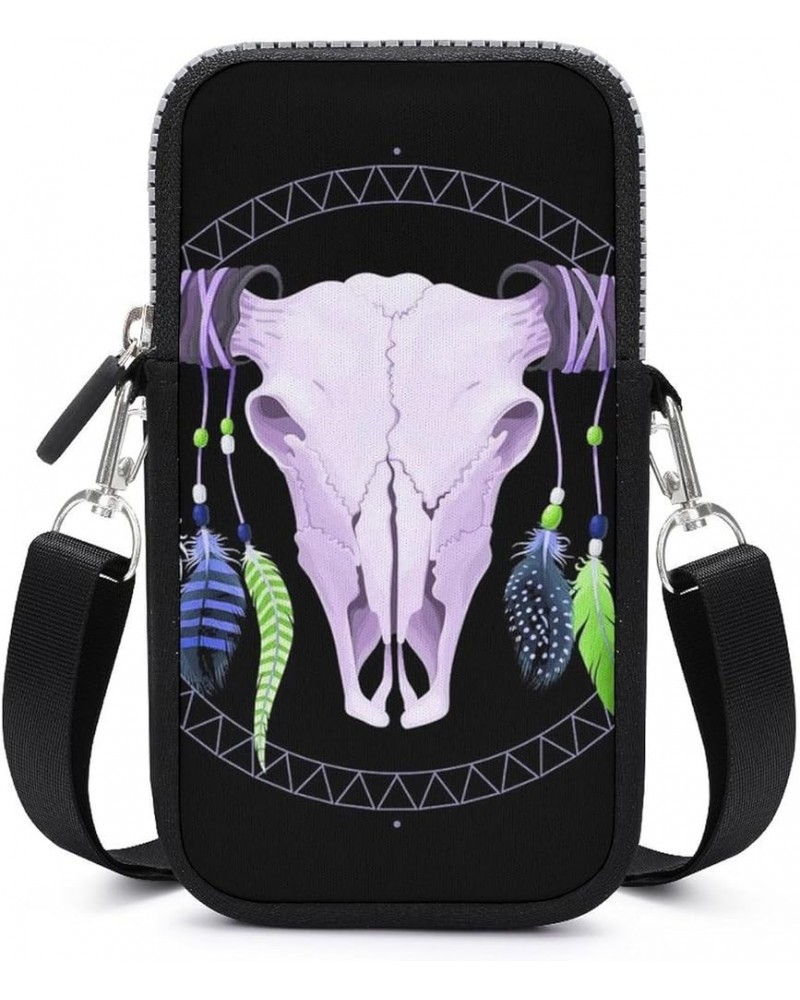 Premium Nylon Cell Phone Handbag Passport, Credit Card Totebag with Zipper and Adjustable Shoulder Strap (Psychedelic Marijua...