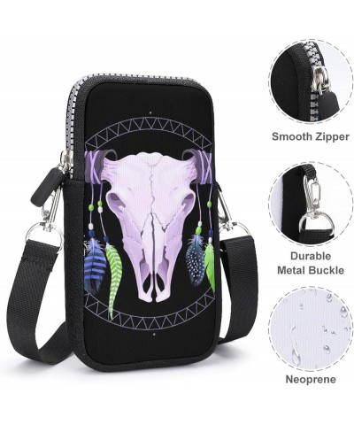 Premium Nylon Cell Phone Handbag Passport, Credit Card Totebag with Zipper and Adjustable Shoulder Strap (Psychedelic Marijua...