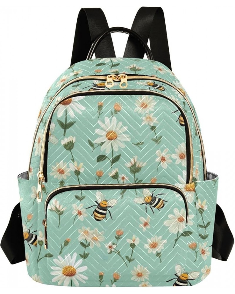 Cute Bee Daisy Backpack Purse for Women Small Travel Bag Fashion Daypack M 202a3042 S(10.23"x5.11"x12.59") 202a3042 $19.68 Ba...