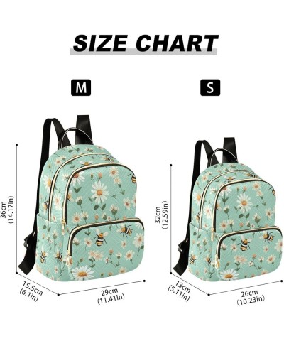 Cute Bee Daisy Backpack Purse for Women Small Travel Bag Fashion Daypack M 202a3042 S(10.23"x5.11"x12.59") 202a3042 $19.68 Ba...